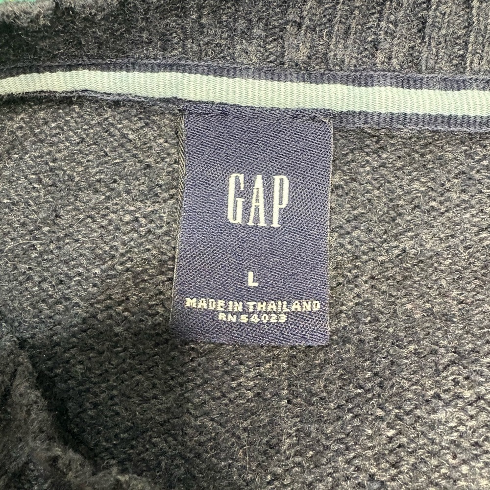Mens Gap Sweater sz Large Dark Blue Cotton Wool blend RN54023 - Picture 7 of 7
